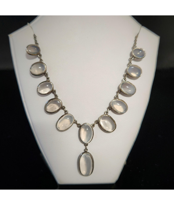 Edwardian Silver Moonstone Necklace with...