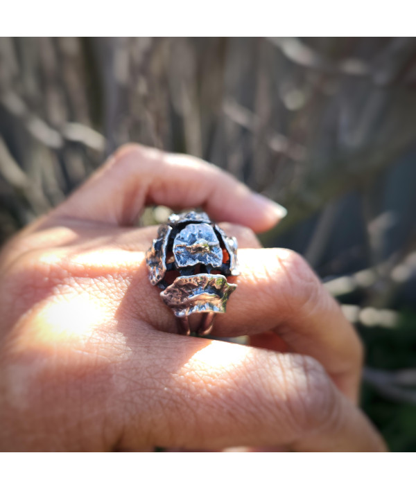 Vintage Modernist Sterling Silver Sculptural Ring