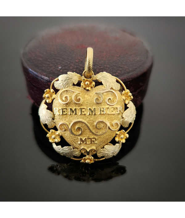 Victorian 18ct Gold Mourning Pendant – "Remember Me" with Hairwork and Blue Silk Victorian 18ct Gold Mourning Pendant – "Remember Me" with Hairwork and Blue Silk