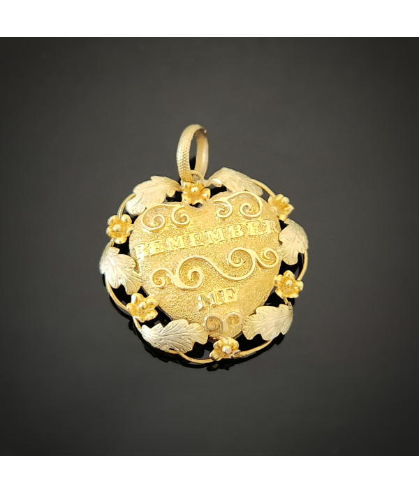 Victorian 18ct Gold Mourning Pendant – "Remember Me" with Hairwork and Blue Silk Victorian 18ct Gold Mourning Pendant – "Remember Me" with Hairwork and Blue Silk