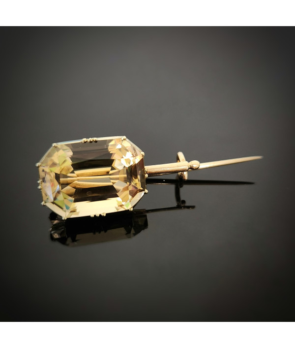 Victorian 18ct Gold Citrine Brooch – c.1860s–1880s Victorian 18ct Gold Citrine Brooch – c.1860s–1880s