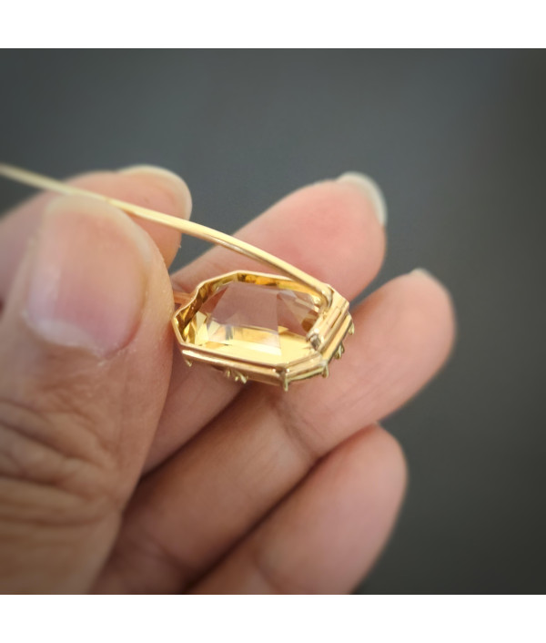 Victorian 18ct Gold Citrine Brooch – c.1860s–1880s Victorian 18ct Gold Citrine Brooch – c.1860s–1880s