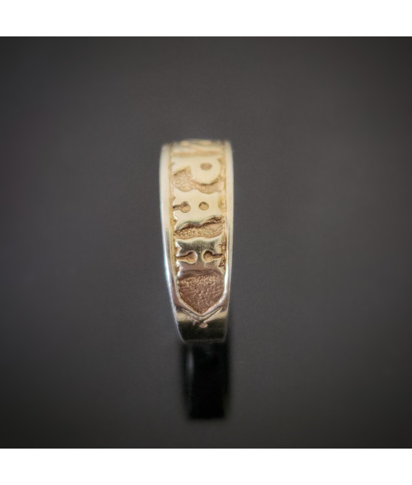 Victorian MIZPAH Ring in Sterling Silver with 9ct Gold Plating – AGG, Birmingham 1893 Victorian MIZPAH Ring in Sterling Silver with 9ct Gold Plating – AGG, Birmingham 1893