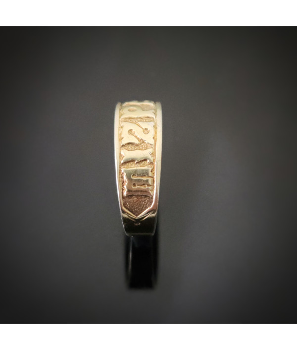 Victorian MIZPAH Ring in Sterling Silver with 9ct Gold Plating – AGG, Birmingham 1893 Victorian MIZPAH Ring in Sterling Silver with 9ct Gold Plating – AGG, Birmingham 1893