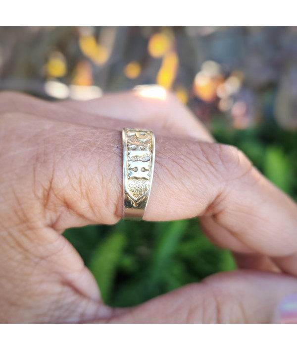 Victorian MIZPAH Ring in Sterling Silver with 9ct Gold Plating – AGG, Birmingham 1893 Victorian MIZPAH Ring in Sterling Silver with 9ct Gold Plating – AGG, Birmingham 1893