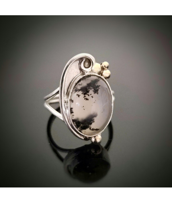 Dendritic Agate Ring in Sterling Silver ...