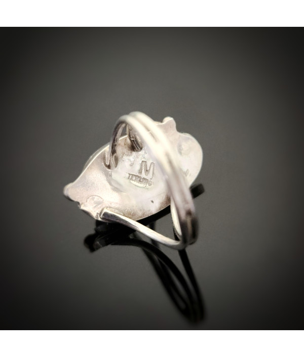Dendritic Agate Ring in Sterling Silver with 9ct Gold Accents – Signed "M" Dendritic Agate Ring in Sterling Silver with 9ct Gold Accents – Signed "M"