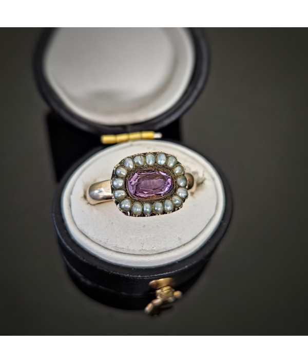 Antique Amethyst and Pearl Cluster Conve...