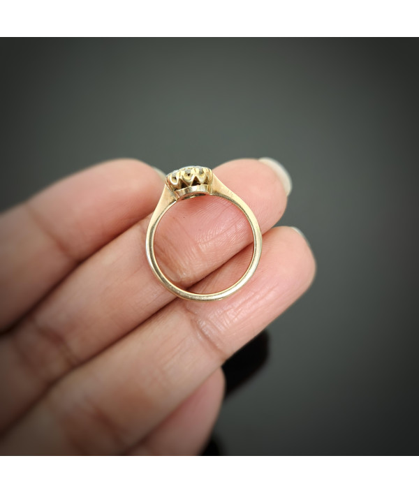 Antique Pearl & Rose Cut Diamond Cluster Ring Antique Pearl & Rose Cut Diamond Cluster Ring