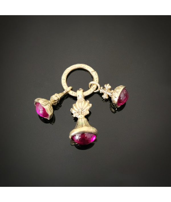 Antique Set of Fob Seals with Ruby Caboc...