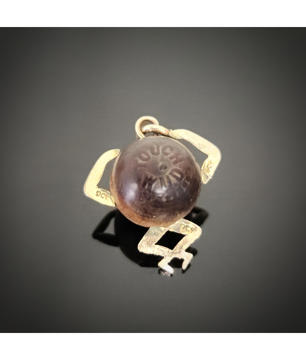 Antique 1915 Touch Wood Charm in 9ct Yellow Gold – WWI Era Good Luck Talisman