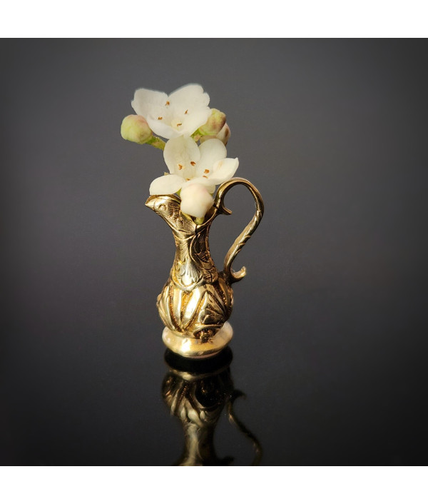 Antique Mini Fob Seal with Chalcedony Ba...