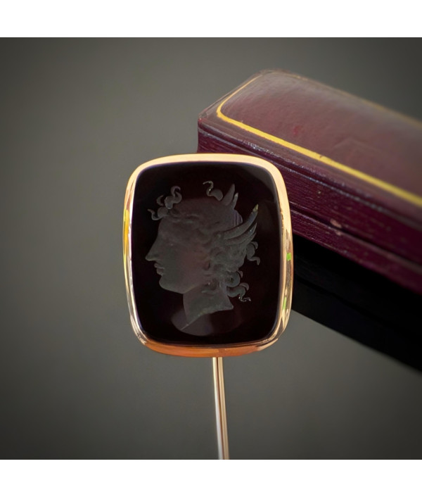 Antique Intaglio Stickpin Depicting Herm...