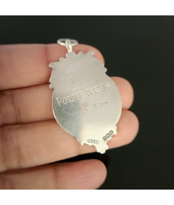 Sterling Silver Fob Medallion 