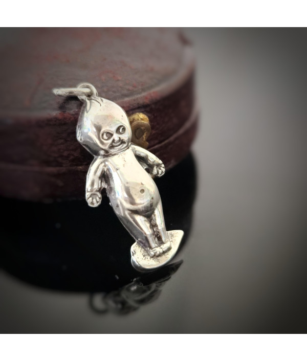 Edwardian Sterling Silver Kewpie Doll Charm – Australian Made c.1910
