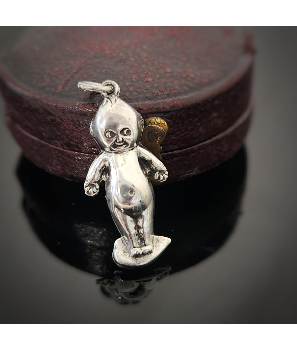 Edwardian Sterling Silver Kewpie Doll Ch...