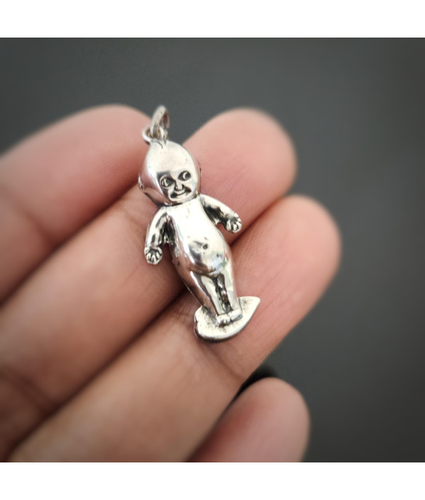 Edwardian Sterling Silver Kewpie Doll Charm – Australian Made c.1910