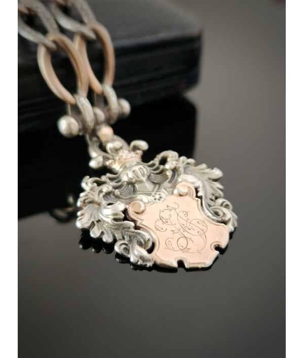Antique Silver and Rolled Gold Watch Chatelaine Antique Silver and Rolled Gold Watch Chatelaine