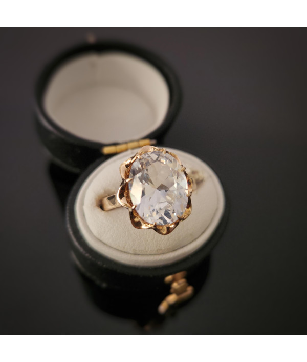 Vintage 14k Rose Gold Synthetic Spinel Ring