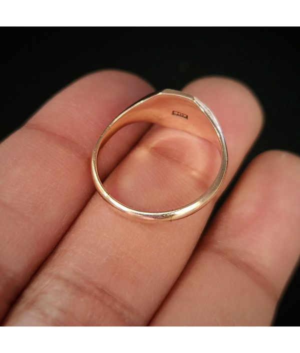 Antique 9ct Gold Hexagonal Signet Ring – Engraved A Circa 1910 Antique 9ct Gold Hexagonal Signet Ring – Engraved A Circa 1910
