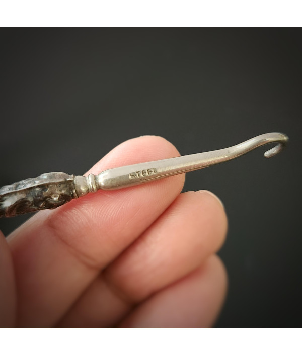 Edwardian Sterling Silver Glove Button Hook — Birmingham 1911