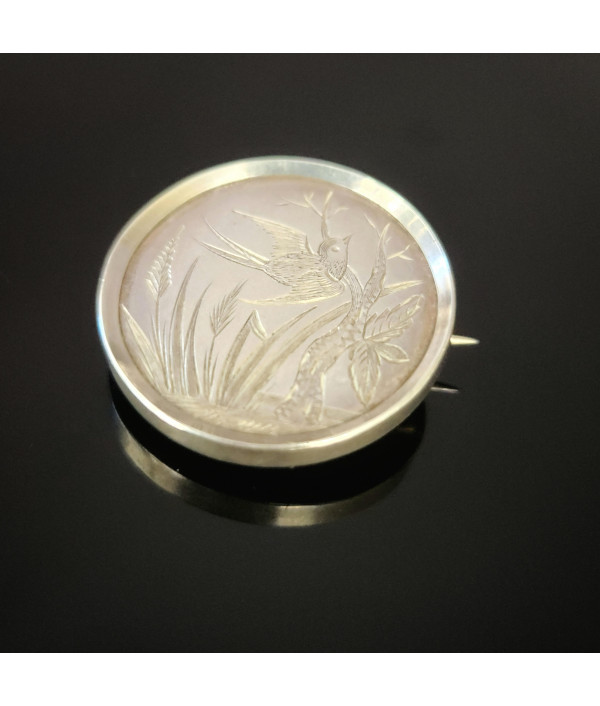 Victorian Aesthetic Movement Sterling Silver Bird Brooch Victorian Aesthetic Movement Sterling Silver Bird Brooch
