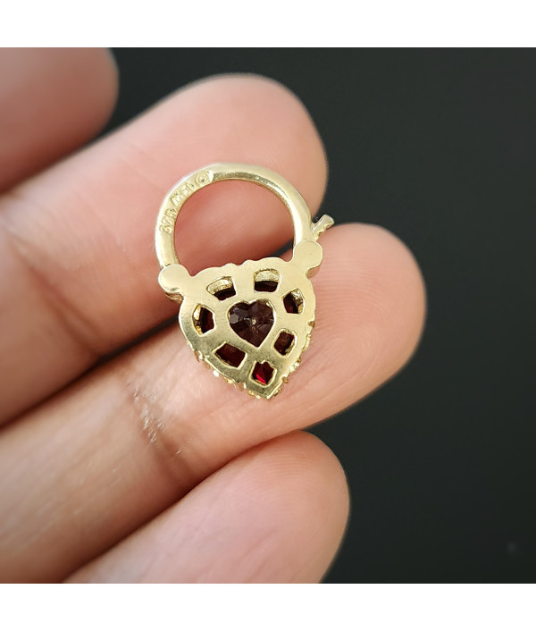 Pending - Vintage Heart Shaped Garnet Padlock Pendant in 9ct Gold Pending - Vintage Heart Shaped Garnet Padlock Pendant in 9ct Gold