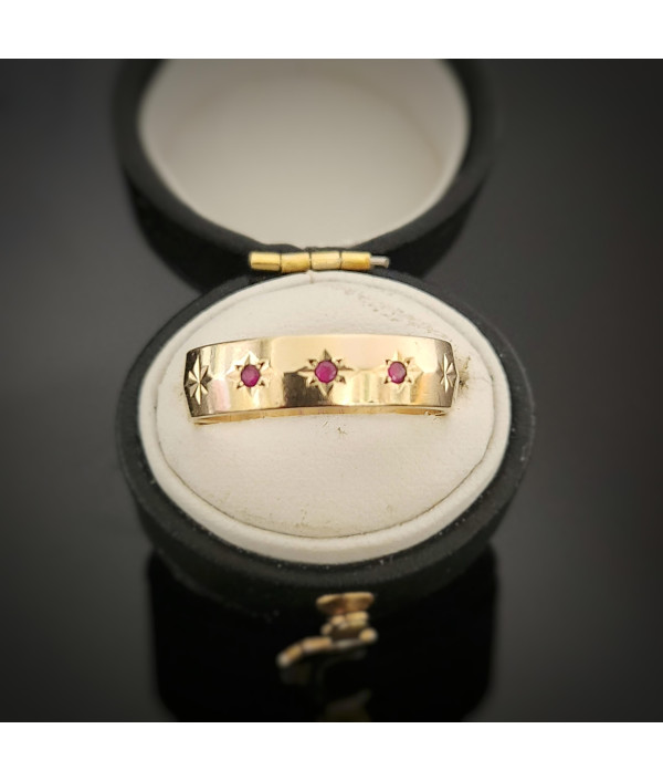 Vintage 1970s Three-Stone Ruby My Valent...
