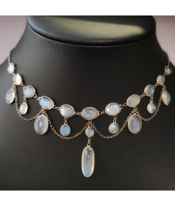 Edwardian Moonstone Festoon Necklace in ...