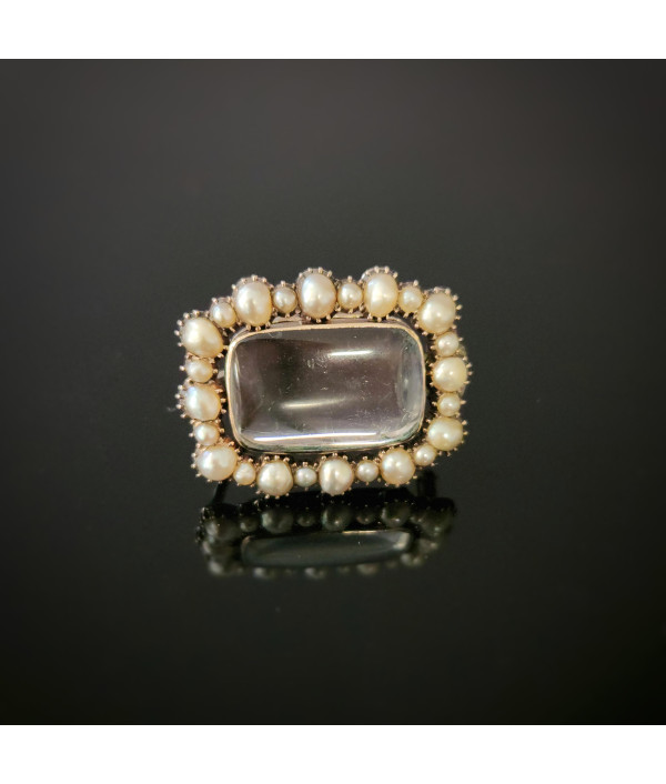 Georgian Pearl Halo Locket Bro...