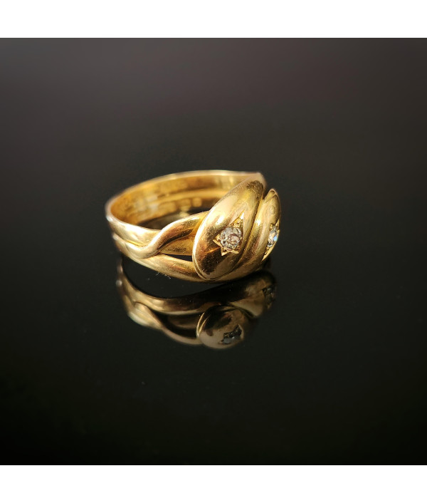 Antique Victorian Double Entwined Serpent Ring – Birmingham 1898 Antique Victorian Double Entwined Serpent Ring – Birmingham 1898