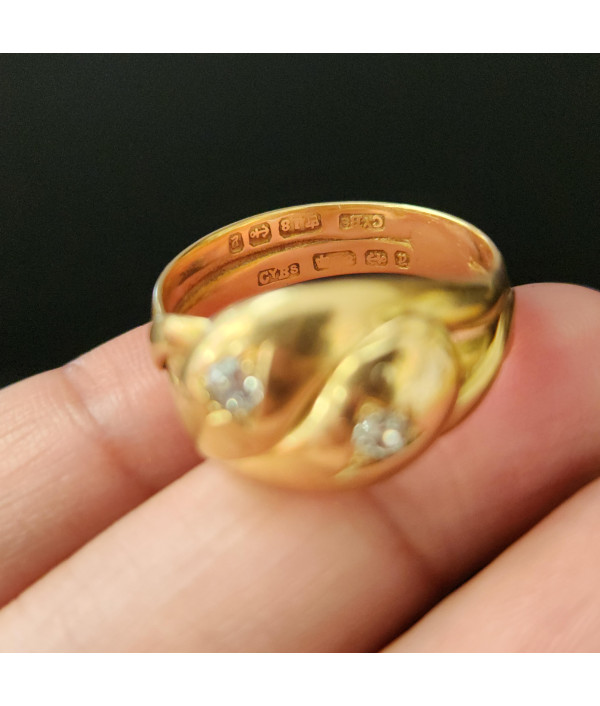Antique Victorian Double Entwined Serpent Ring – Birmingham 1898 Antique Victorian Double Entwined Serpent Ring – Birmingham 1898