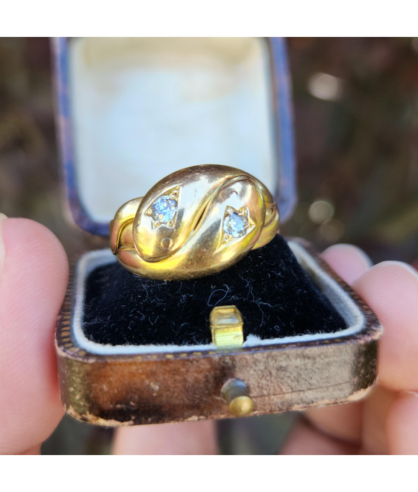 Antique Victorian Double Entwined Serpent Ring – Birmingham 1898 Antique Victorian Double Entwined Serpent Ring – Birmingham 1898