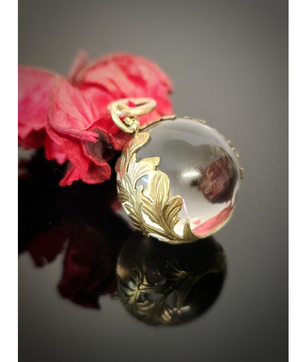 Antique Rock Crystal Pool of Light Penda...