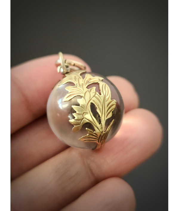 Antique Rock Crystal Pool of Light Pendant
