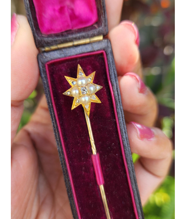 Victorian Diamond and Pearl Starburst St...