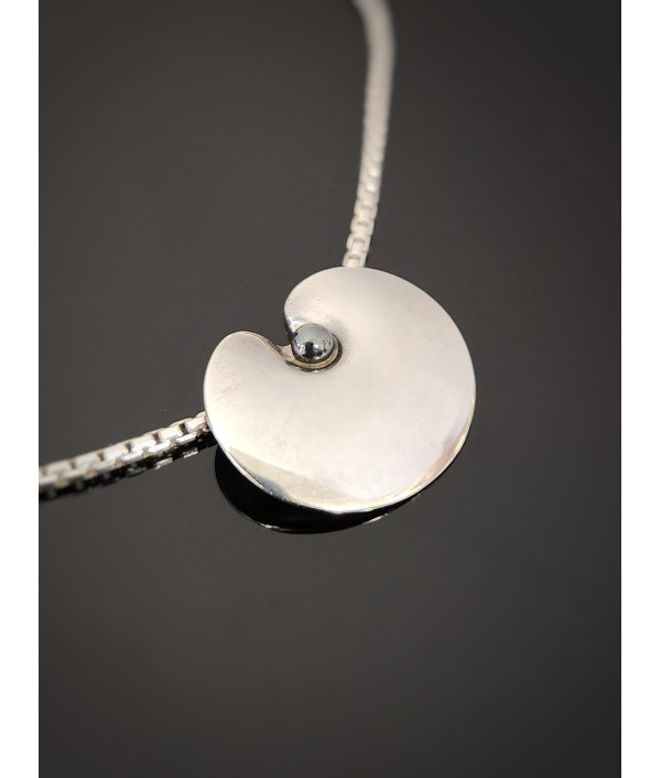 Georg Jensen 1999 Sterling Silver and Hematite Pendant by Nanna Ditzel Georg Jensen 1999 Sterling Silver and Hematite Pendant by Nanna Ditzel