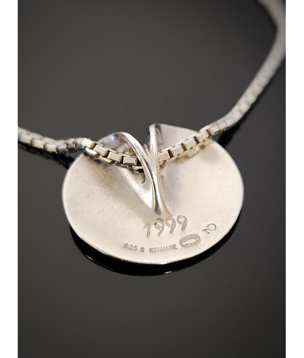 Georg Jensen 1999 Sterling Silver and Hematite Pendant by Nanna Ditzel Georg Jensen 1999 Sterling Silver and Hematite Pendant by Nanna Ditzel