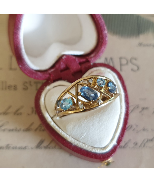 Shades of Blue - Aquamarine Topaz and Di...