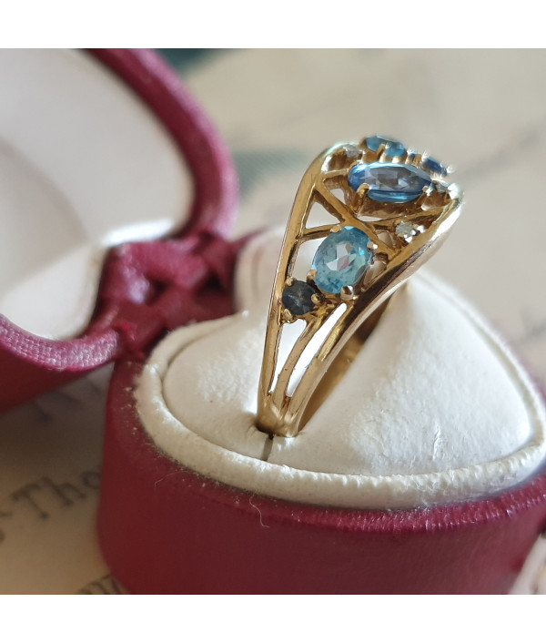Shades of Blue - Aquamarine Topaz and Diamond Ring Shades of Blue - Aquamarine Topaz and Diamond Ring