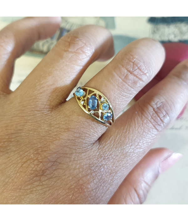Shades of Blue - Aquamarine Topaz and Diamond Ring Shades of Blue - Aquamarine Topaz and Diamond Ring