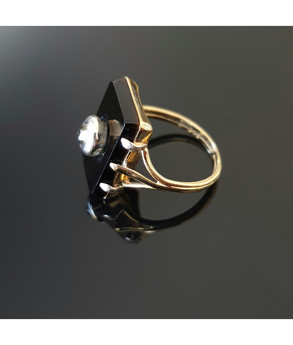 SOLD! Art Deco Onyx and Diamond Ring in 18K Gold SOLD! Art Deco Onyx and Diamond Ring in 18K Gold
