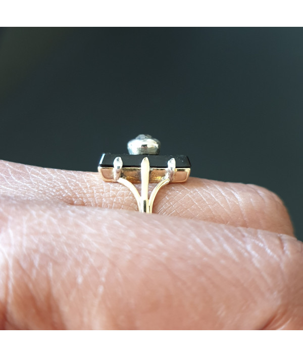 SOLD! Art Deco Onyx and Diamond Ring in 18K Gold SOLD! Art Deco Onyx and Diamond Ring in 18K Gold