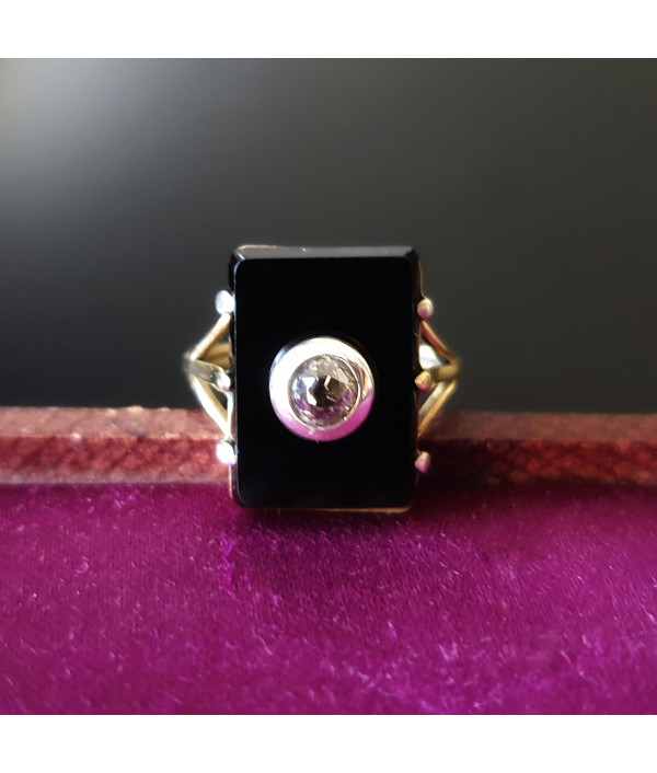 SOLD! Art Deco Onyx and Diamon...