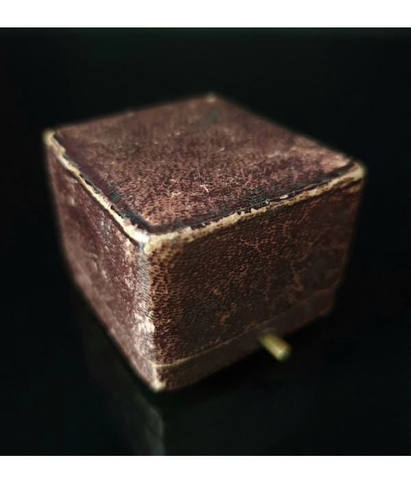 Antique Green Satin and Velvet Lined Ring Box