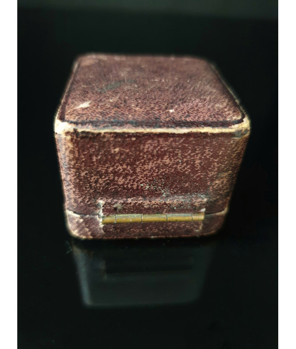 Antique Green Satin and Velvet Lined Ring Box