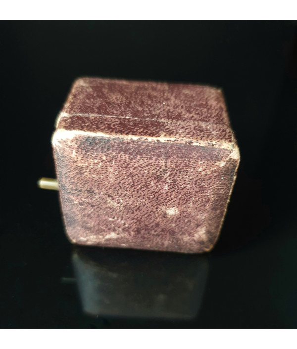 Antique Green Satin and Velvet Lined Ring Box