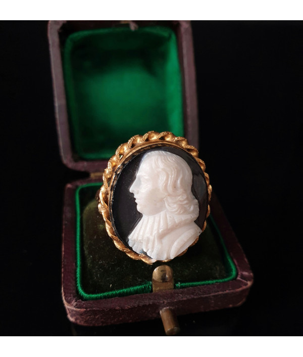 Antique Green Satin and Velvet Lined Ring Box