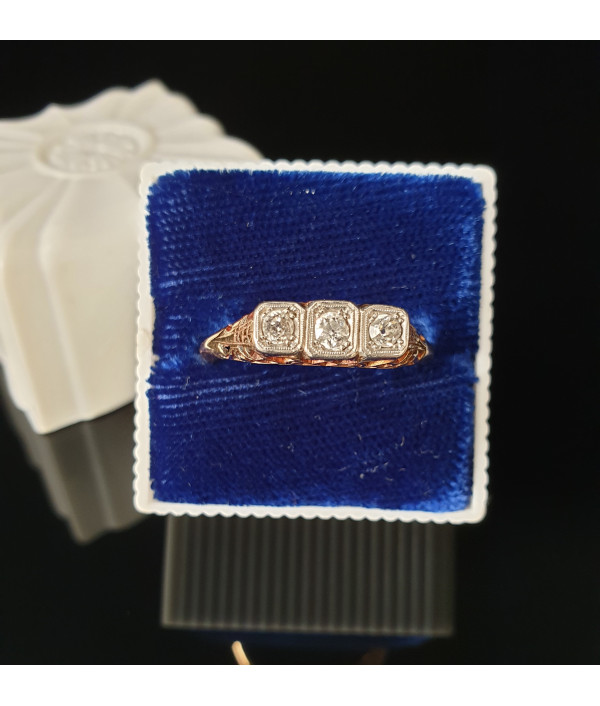 Art Deco Celluloid Ring Display Box with Blue Velvet Lining Art Deco Celluloid Ring Display Box with Blue Velvet Lining