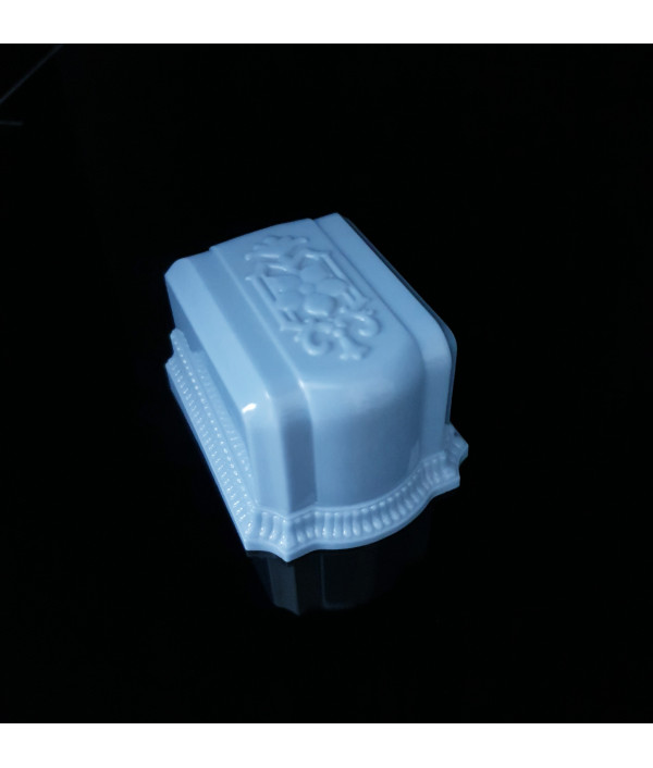ART DECO DOUBLE SLOT CELLULOID RING DISPLAY BOX WITH BLUE VELVET LINING ART DECO DOUBLE SLOT CELLULOID RING DISPLAY BOX WITH BLUE VELVET LINING